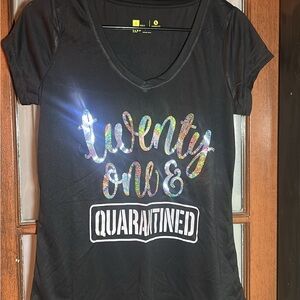 Xersion Black Graphic Active Tee with Yellow Logo